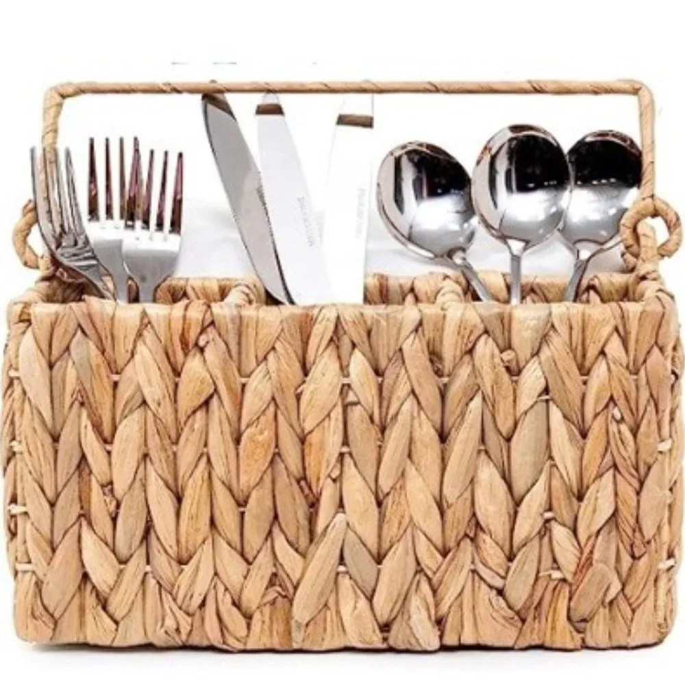 Natural Woven Wicker Kitchen Cooking Utensils / Office / Craft Supplies Holder